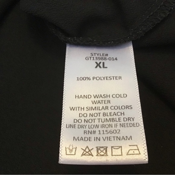 GIBSON LATIMER blouse, size XL, Collard, slip-over, sleeves are ruffed with ties - Picture 3 of 9